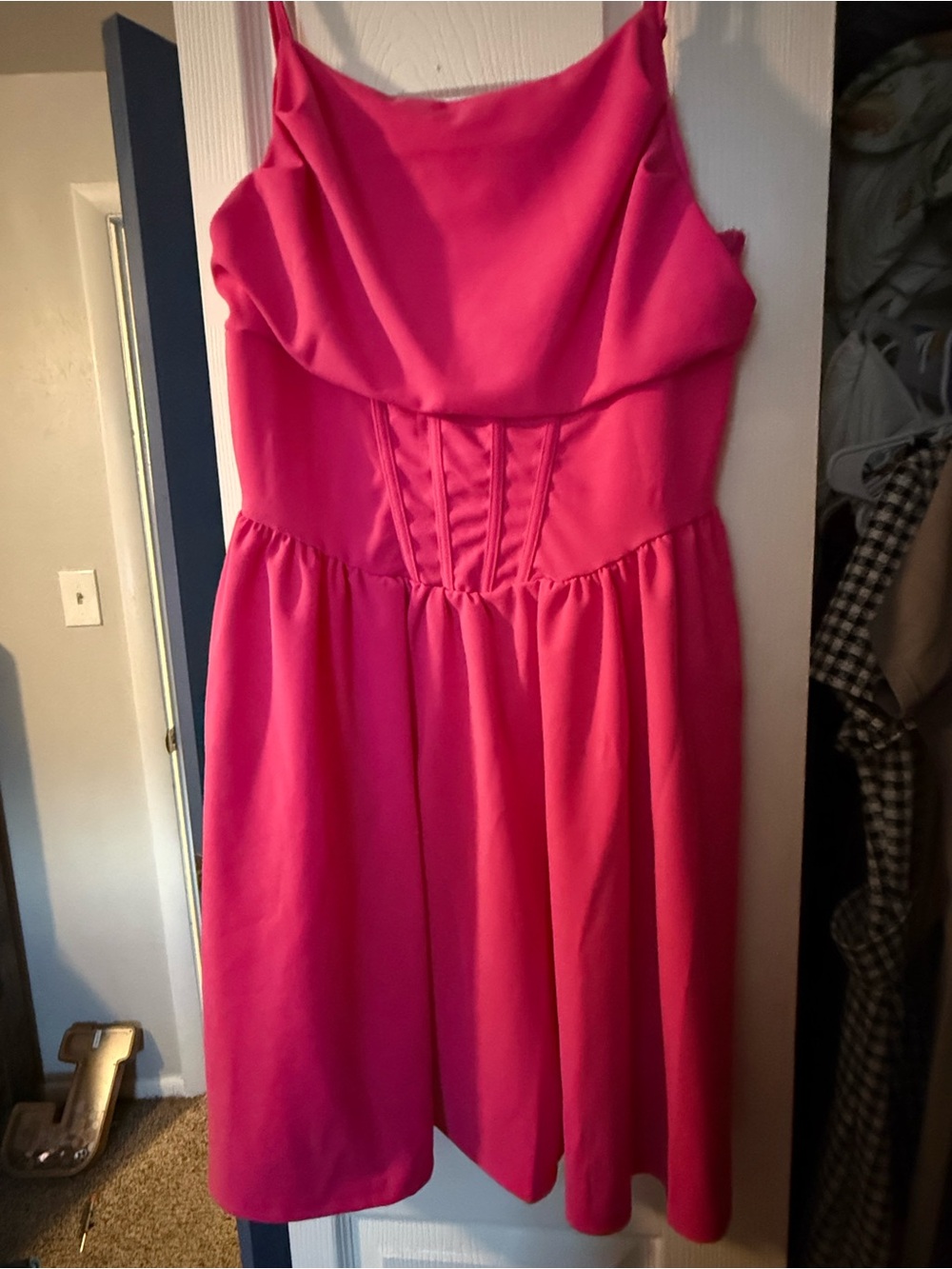 Women’s Hot Pink Spaghetti-Strap Dress